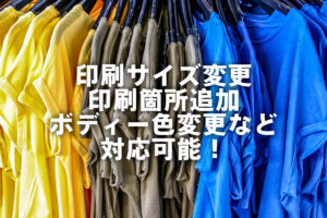 オプションにて印刷サイズ変更・印刷箇所追加・ボディー色変更など対応可能！